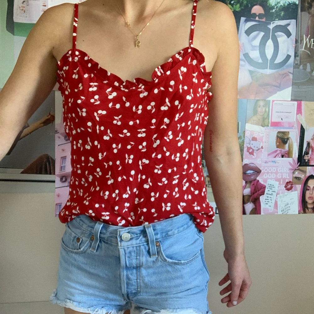 NWOT REFORMATION FIDDLE TANK TOP RED CHERRY XS